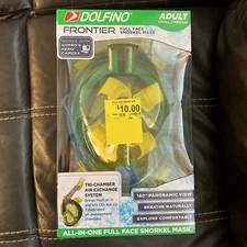 Dolfino Frontier Adult Full Face Snorkel Mask, Small/M/Yellow - Open Box