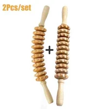 Wood Roller for Stomach Cellulite Therapy Massage Tools Stick for Muscle Knots