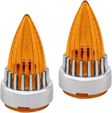 2 x 2'' Bullet Turn Signal Light Amber Lens Cover Cap Clip-on For Harley Softail