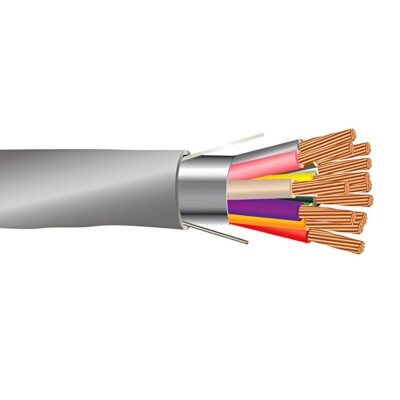 1000' 22/12 Riser Shielded CL3R Security Alarm Cable Gray PVC Jacket ...