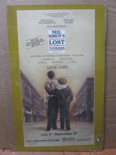 Vintage Lost in Yonkers Neil Simon's poster  promo Amanson at Doolittle 15648