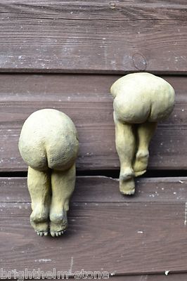 Paar freche Böden Bums Wandtafeln lustige Haus oder Garten Ornamente 13 cm/5'' H