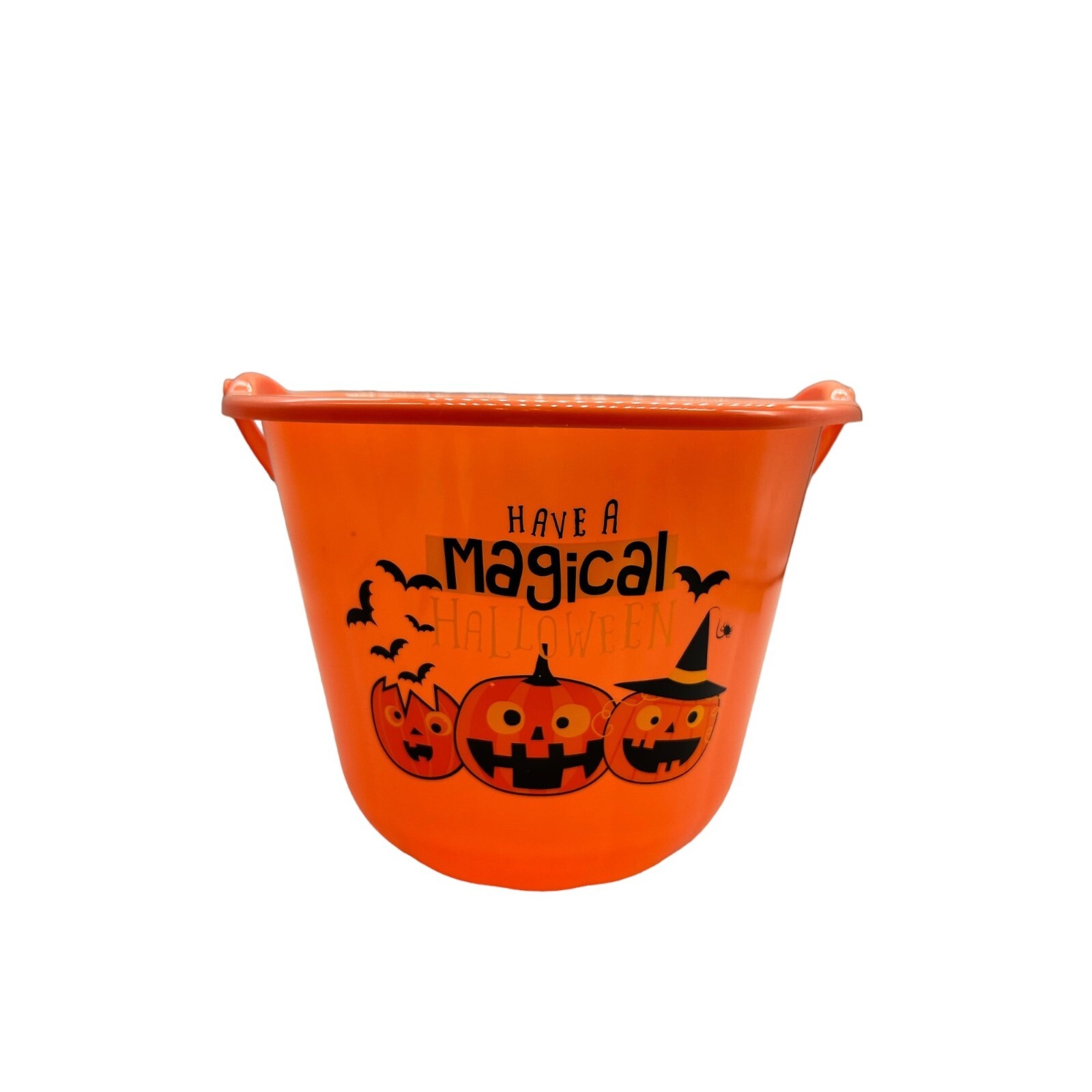 Orange Halloween Bucket Pumpkins Bats Greenbrier International Treat