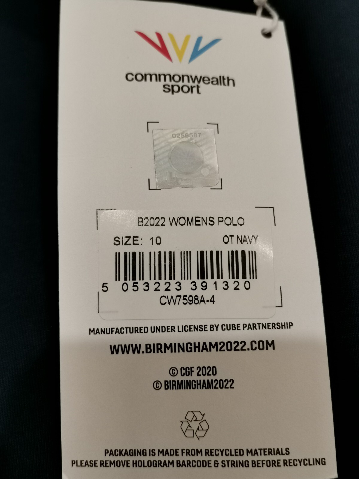 Birmingham 2022 Commonwealth Games Official Womens Polo Size 10 Navy BNWT RRP£40 image 6