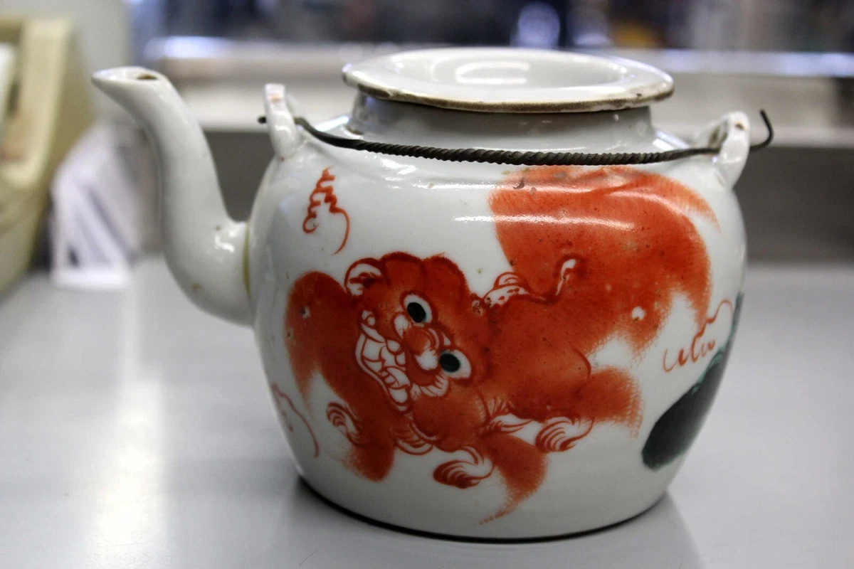 陶瓷红色古董原始中国风茶壶| eBay