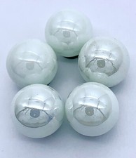 New for 2023 Iridescent Opal White 16mm Glass Player Marbles 5/8" Pk 5 Vacor