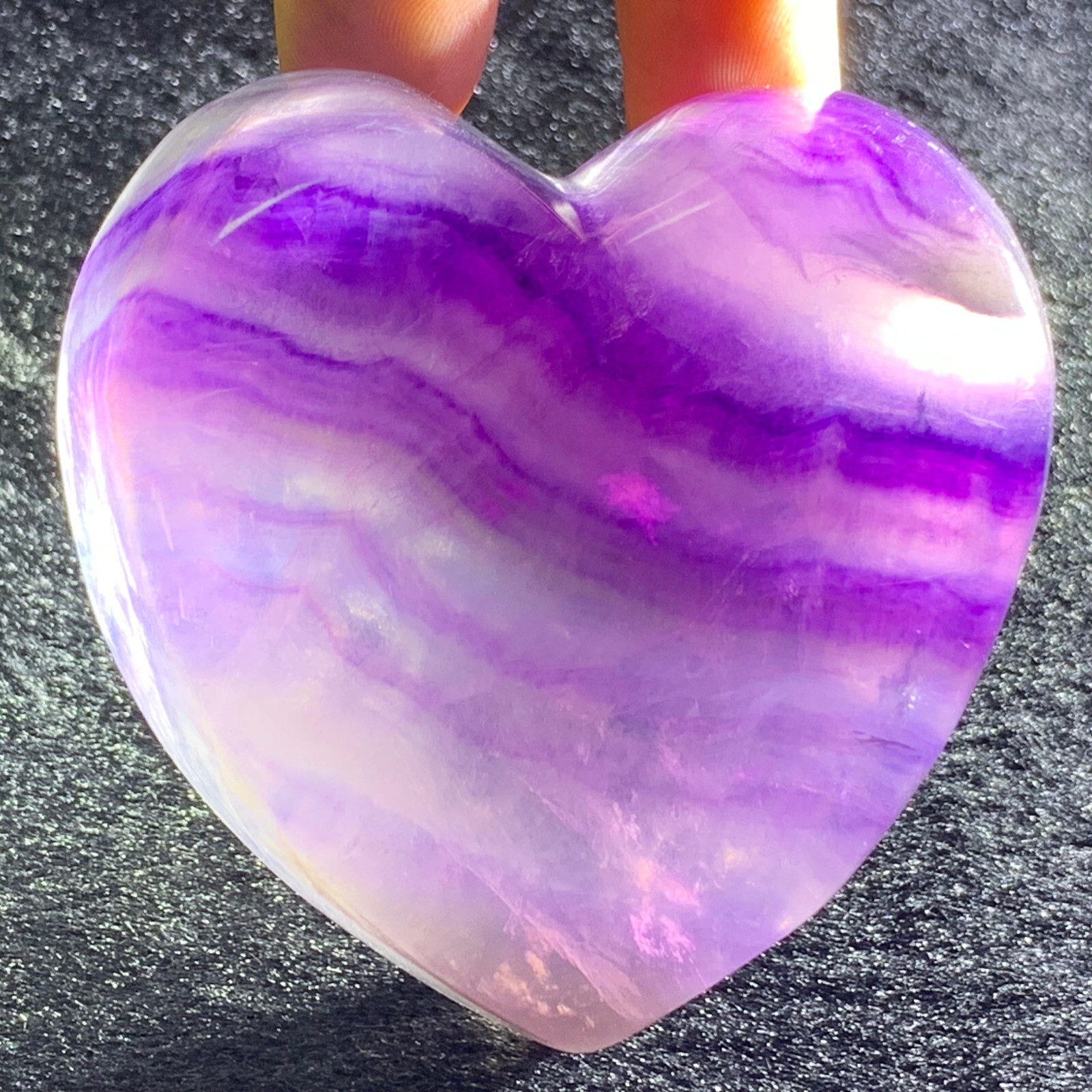 Hand-carved 0.57LB rainbow fluorite quartz crystal healing ashtray