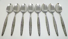 8 T&N Stylecraft Stainless Japan Single Rose SYF3 Teapoons 6-3/8"
