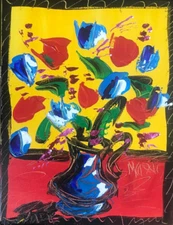 NICE CANADIAN Flowers BY  MARK KAZAV - ORIGINAL OIL PAINTING ABSTRACT