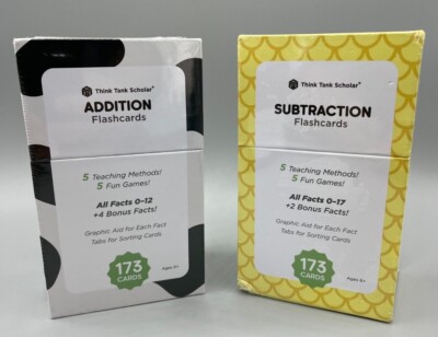 Think Tank Scholar Addition & Subtraction Flash Cards -5 Teaching Methods! NEW