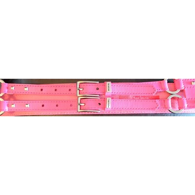 PEPE JEANS LONDON BELT PINK  GENUINE ITALIAN LEATHER DOUBLE BUCKLE METAL STUDS The Peep Belt is now available! Preorder ends June 7th One  main image 4