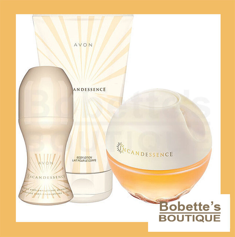INCANDESSENCE AVON Coffret Parfum Elle avec Eau de Parfum, Crème Corps et Déodorant à Bille