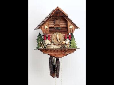 August Schwer Pendule à Coucou Maison de la Forêt-Noire, Buveur de bière