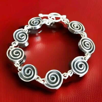 Erick's Sterlingsilber Spirale Gliederarmband 7,5 Zoll long taxco.925