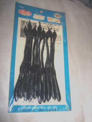 Manns 6'' Jelly Worm 10 PK Worms Blackberry Worm Baby Snake Lure Discontinued