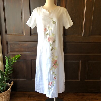green emerald velvet dress Embroidered Floral Linen Midi Dress | Cute Dresses