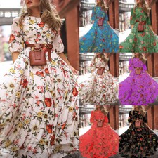 Dress Digital Print Big Swing Temperament Floral Slim Dress