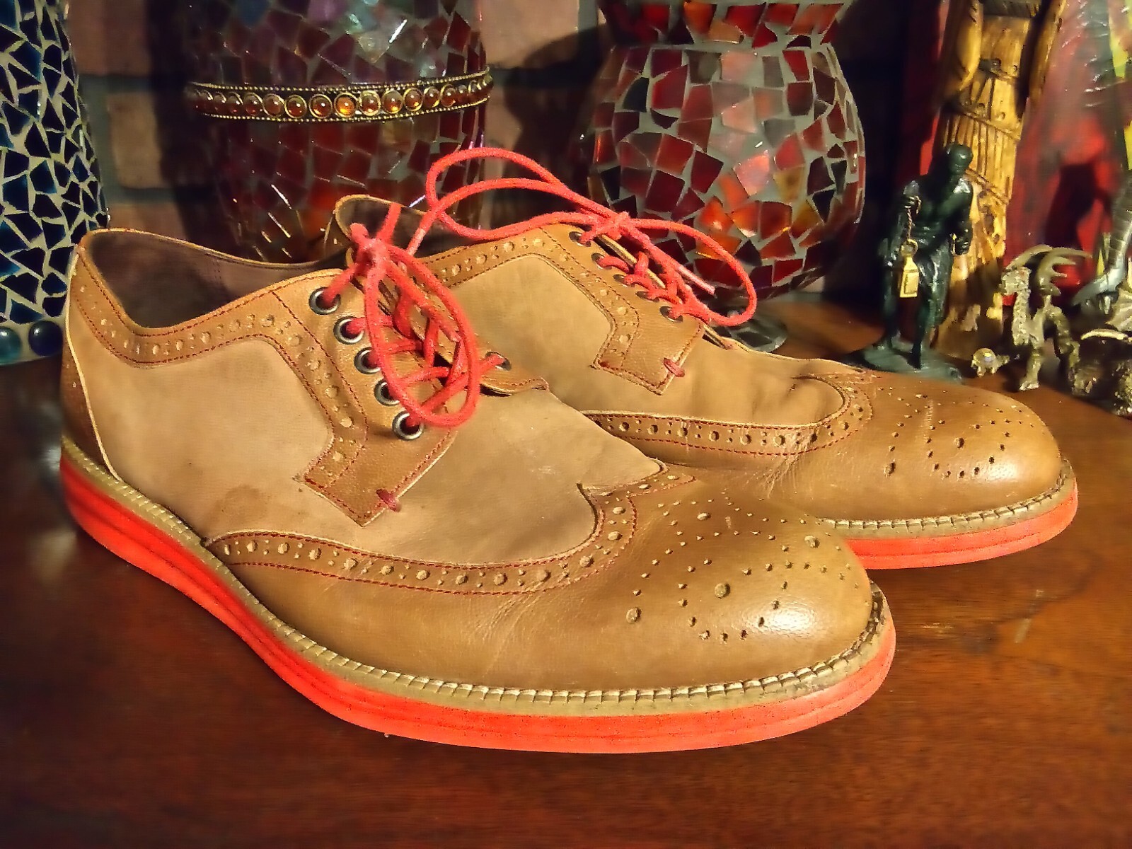 SAOLA Donald J Pliner marrone arancione Eveb taglia derby? Suola 12 5" taglia sconosciuta