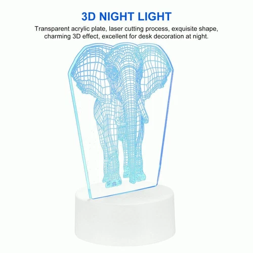 3D Illusion LED Night Light 7 Colours Bedroom Desk Kids Room Besides Decor Lamps - Picture 6 of 26