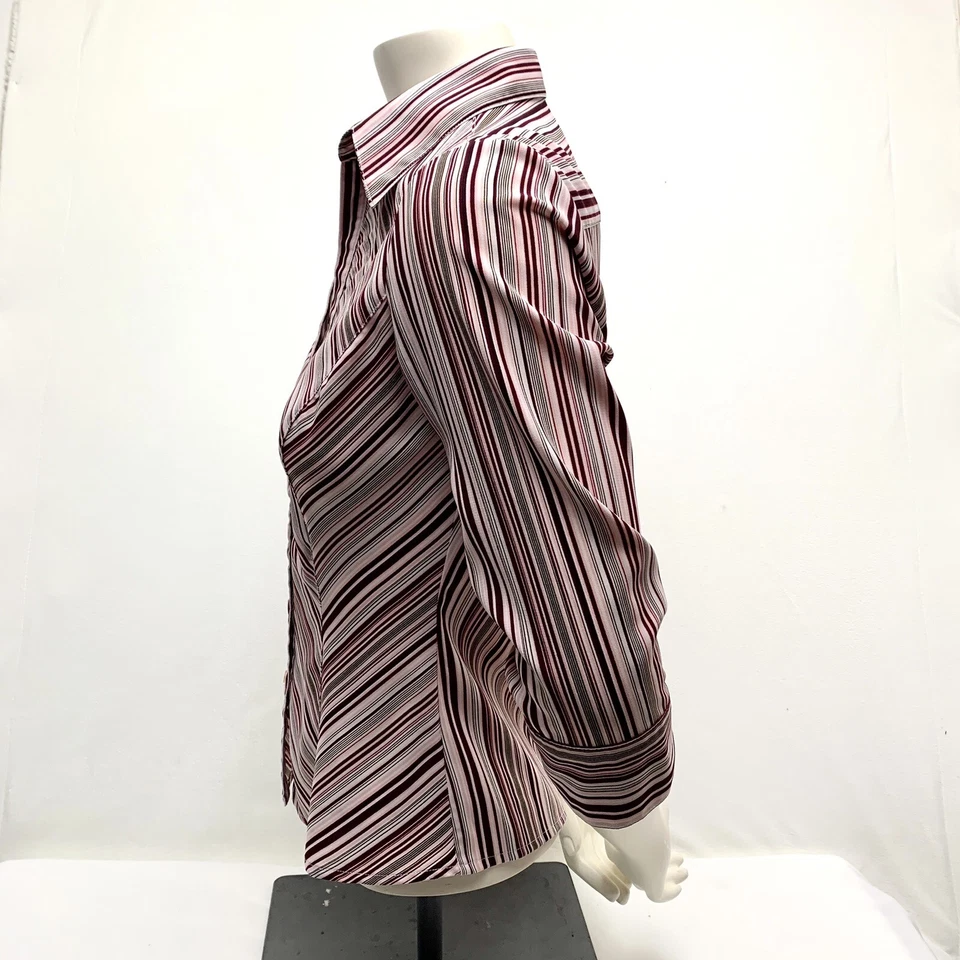 Tangents Women's Red/Pink/White Striped Blouse Shirt Top 3/4 Sleeves Size Small - Image 4 of 4
