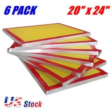 US Stock 6pcs 20"x24"Aluminum Screen Printing Screens with 200 Yellow Mesh Count