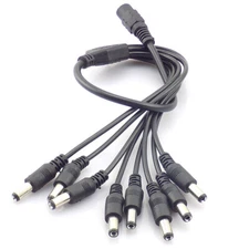 1pcs 8 Way DC Power 2.1x5.5mm 1 Female to 8 Male Splitter Cable for CCTV Camera