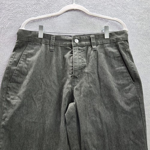 Volcom Men Jeans 32 Green Denim Pockets Mid Rise Polyester Cotton 30 in Inseam - Picture 12 of 13