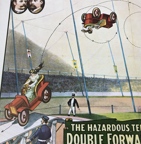 Forepaugh & Sells Automobile Somersault Circus Museum Poster 60+ Years Old! - Picture 6 of 7