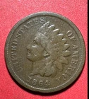 1864L US Indian Head Cent! "L" Shows! Pointed Bust! VG/FINE! Old US Coin!