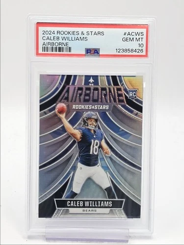 CALEB WILLIAMS 2024 ROOKIES & STARS AIRBORNE ROOKIE SILVER RC PSA 10 Q0004