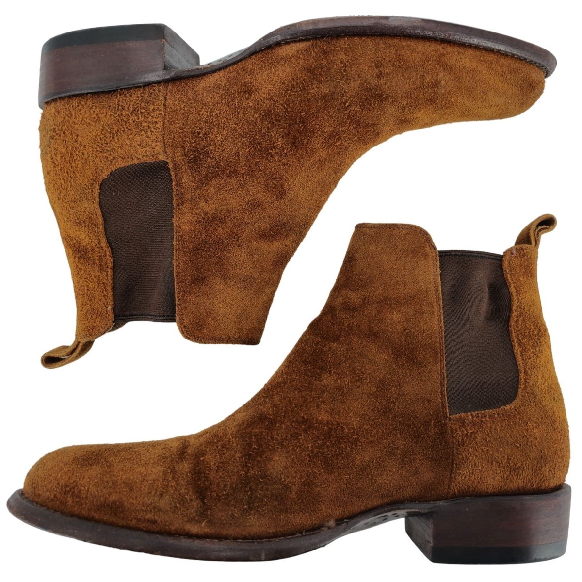 Tecovas The Chance Rust Brown Suede Urban Chelsea Boots Mens  display picture 2