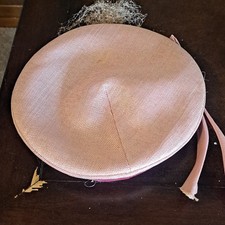 Pink Satin Mesh Fascinator Headpiece for Women with Bow Accents, Formal