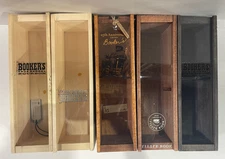 Lot of 5 Bookers Bourbon Wooden Wood Bottle Storage Empty Box Bar Advertising