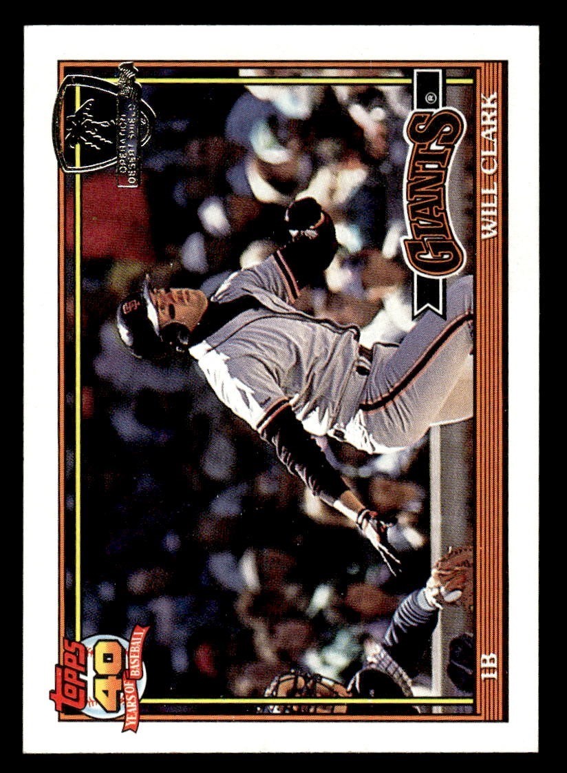 1991 Topps Desert Shield Baseball #500 Will Clark EX *f1