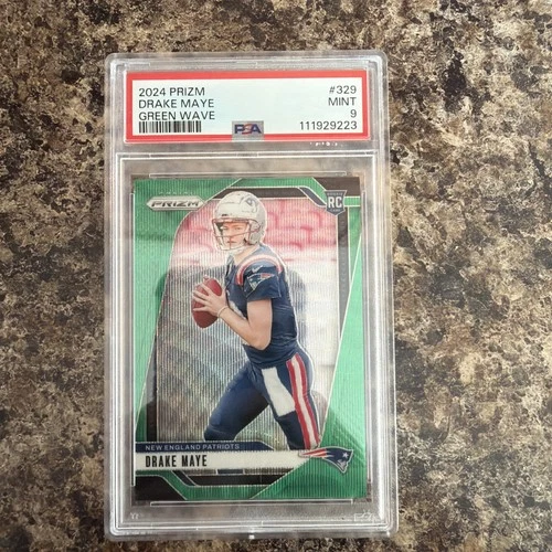 2024 Panini Prizm - Rookies Drake Maye #329 Green Wave Prizm (RC)