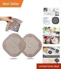 2-Pack Silicone Drain Hair Catchers - Modern Anti-Clogging Protection for Shower