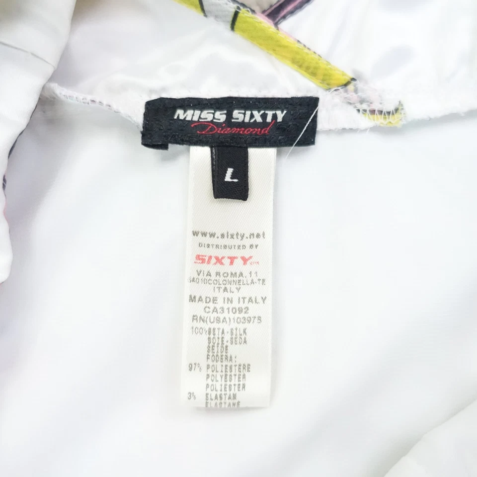 Vestido Miss Sixty Mujer Talla Grande 8-10 Seda Floral Verano Midi Y2K Hecho en Italia Foto 4 de 4