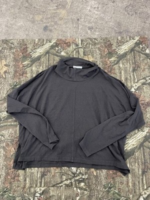 Bryn Walker Taos French Terry Mock Neck Long Sleeve Shirt Size Large H69