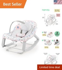 Vibrating Baby Bouncer Rocker Seat for Infants Up to 40 lbs, Pink Burst