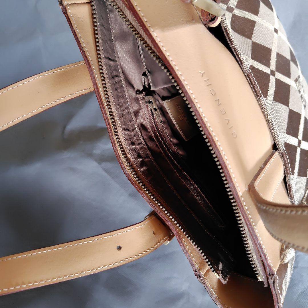 Givenchy Diamond Pattern Canvas Leather Tote Bag … - image 3