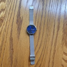Orologio Skagen Donna Quadrante Blu Sunburst Maglia Argento Quarzo 30m Analogico