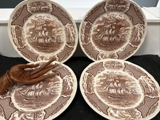SET OF 4 ALFRED MEAKIN Fair Winds THE FRIENDSHIP OF SALEM 10.5" DINNER PLATES EX