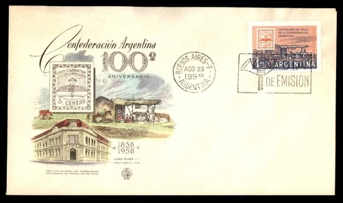 Mayfairstamps Argentina FDC 1958 100th anniversary First Day Cover aaw_46743