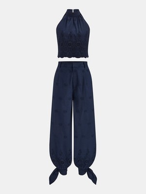 Commense Sommerset, Shirt ärmellos und Krawattenhose, marineblau XS NEU !