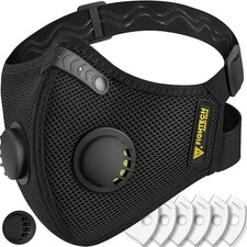 Reusable Dust Mask with Carbon Filters Air Valves for Woodworking Construct