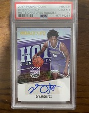 De'Aaron Fox 2017 Panini Hoops #HSR-DF Hot Signatures Rookies PSA 10 POP 1