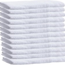 12 Pack White Washcloths 12x12 Inch 100 Cotton Absorbent Face Towel Soft Cloth