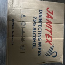 Janitex 75 Alcohol Wipes - 80 Wipes/Canister, Box of 24 Canisters  1,920Wipes 