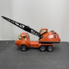 12" Mini TONKA Orange Pressed Steel Tow Truck with Winch (1773)