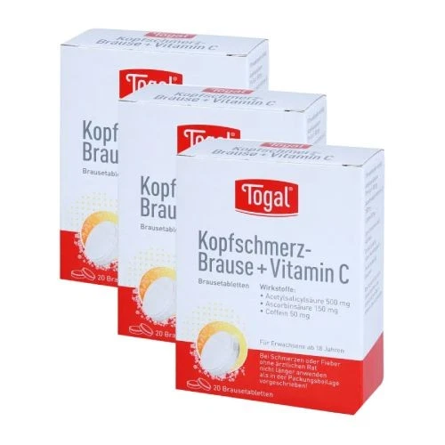 KYBERG PHARMA VERTRIEBS GMBH Togal Kopfschmerz-brause + Vit.c Brausetabletten Set (3x20st) 3 St